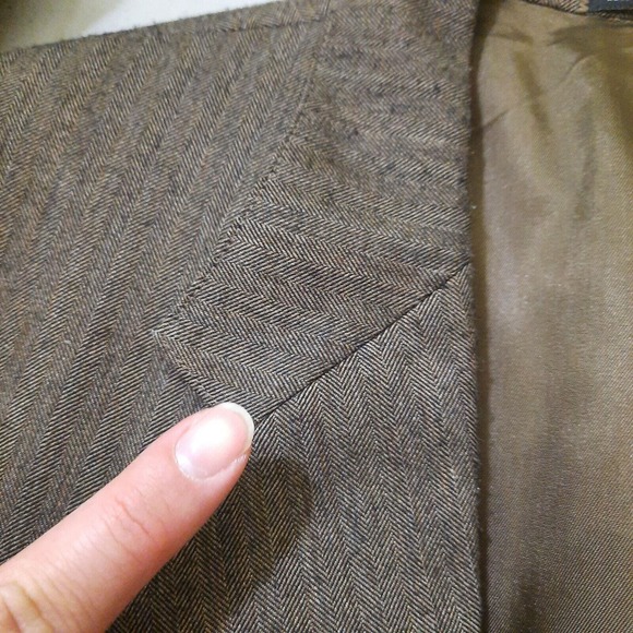 Mens Sport Coat Blazer Suit Jacket 39R 43" Brown Herringbone 2 Button Wool USA* - Picture 11 of 12
